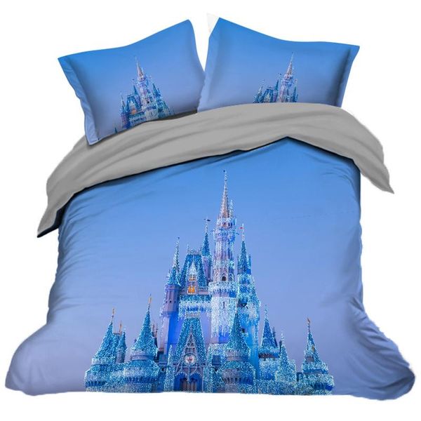 

bedding sets cute princess fairy set lovely tale castle duvet cover pillowcase 2/3pcs bed covers for girls twin single size quilt