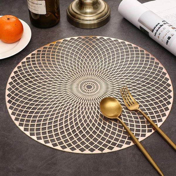 

mats & pads round pvc placemat tableware mat oil water resistant heat insulation non-slip tablemat pad for kitchen dining table