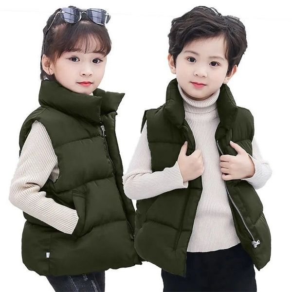 

4-12 years children warm vest jacket coat autumn kids boy girls down outerwear winter teenager clothing coats vests 211203, Camo