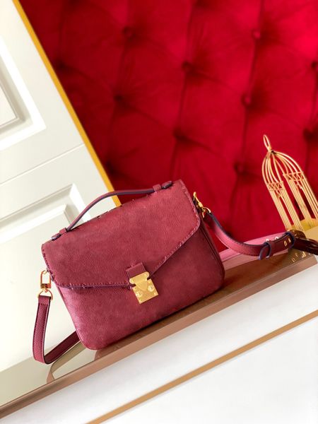 

lychee leather embossed women messenger bags simple and fashionable single-shoulder messengers bag classic timeless deep sea blue stitching