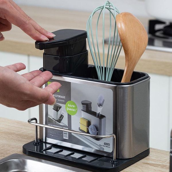 

kitchen storage & organization multifunctional sink washing sponge rack soap dispenser hand detergent bottle organizer stand racks holders