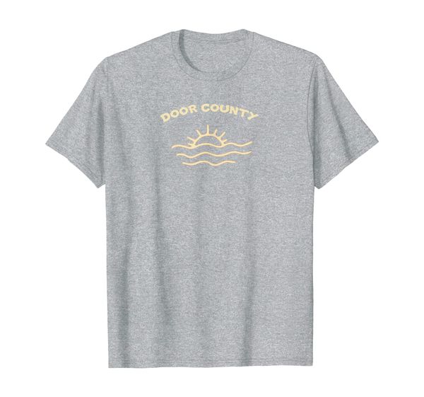 

door county wisconsin wi vintage tee. chill, White;black