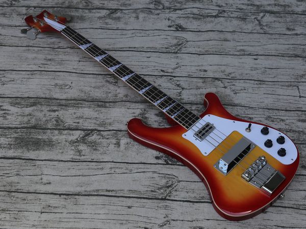 

4 strings electric bass guitar neck thru body, chorme hardware