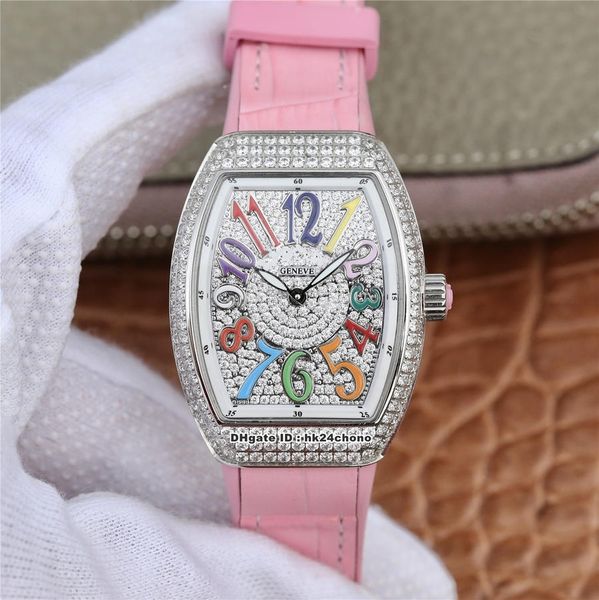 Orologi di lusso ABF Factory V 32 SC Vanguard Lady 32mm Orologio da donna al quarzo con diamanti pieni Quadrante con diamanti Cinturino in caucciù Orologi da polso da donna