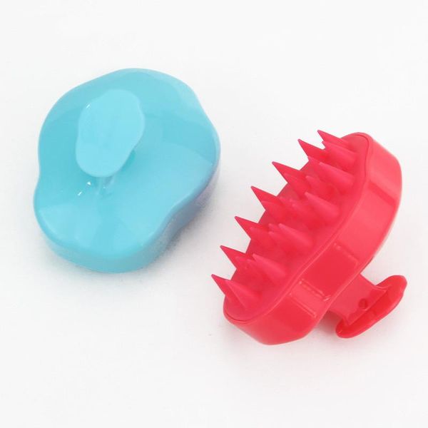 

hair brushes 1pcs soft silicone head cleaning scalp massage brush comb shampoo shower bathtub spa, Silver