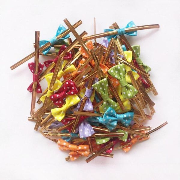 

gift wrap 100pcs cute colored bow metallic twist tie for bakery candy cello bags gifts diy card making art craft projects party supplies