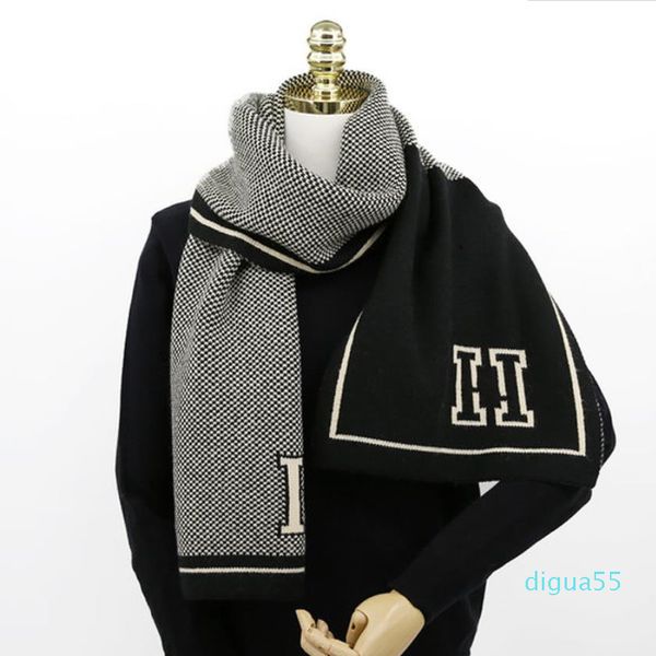 

fashion winter men scarf letter warm fashion classic women imitate long shawl wrap 65*190cm spot rectangular striped gray jacquard warp, Blue;gray