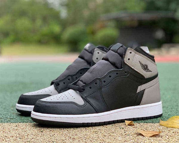

authentic jumpman 1s high og outdoor shoes 1 shadow black medium grey-white men sports outdoor sneakers with box full size 4-13