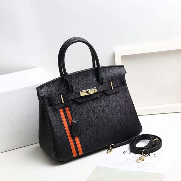 

new head layer leather handbag one shoulder slanting bag vertical grain edge fashion purses clearance