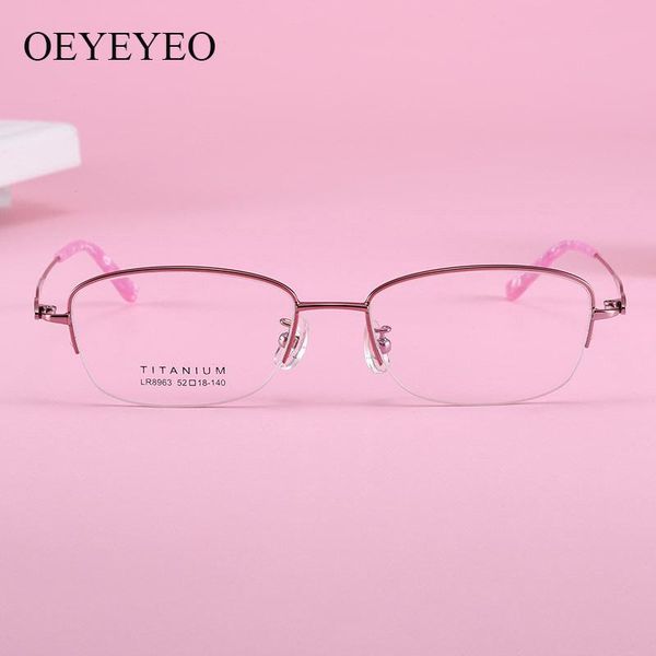 

fashion sunglasses frames titanium super light good toughness definition flexible glasses women half rim prescription optical frame, Black