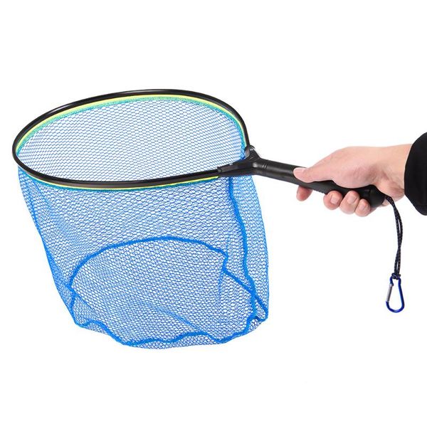 

fishing accessories lightweight fish landing net saver knotless nylon mesh trout hand blue / orange red color