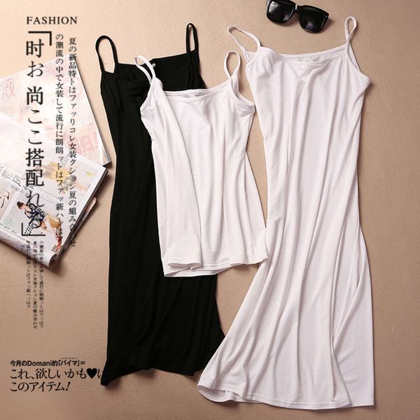 

casual dresses dress women clothes spring summer women's mid long sleeveless slim fit with and korean bottom strap oubs, Black;gray
