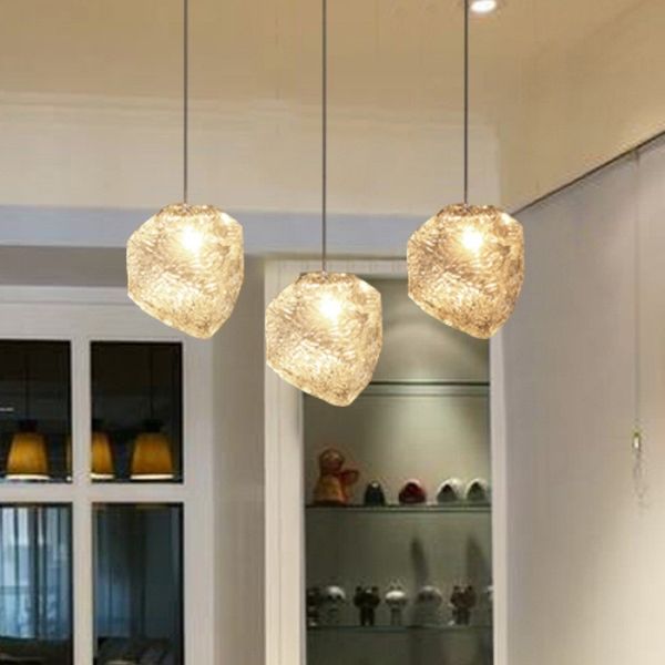 

nordic personality art chandelier creative ice glass led fashion bar table restaurant chandelier porch lamp