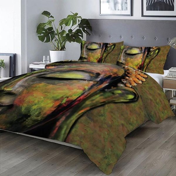 

bedding sets drop duvet cover (1 pillowcase single) buddha lotus nationality buddhism n09