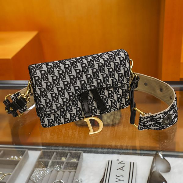 

leather women's bag embroidered saddle waist single shoulder messenger bag purse