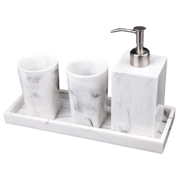 

bath accessory set 1 home bathroom kitchen soap dispenser bottle organizer tray with cups