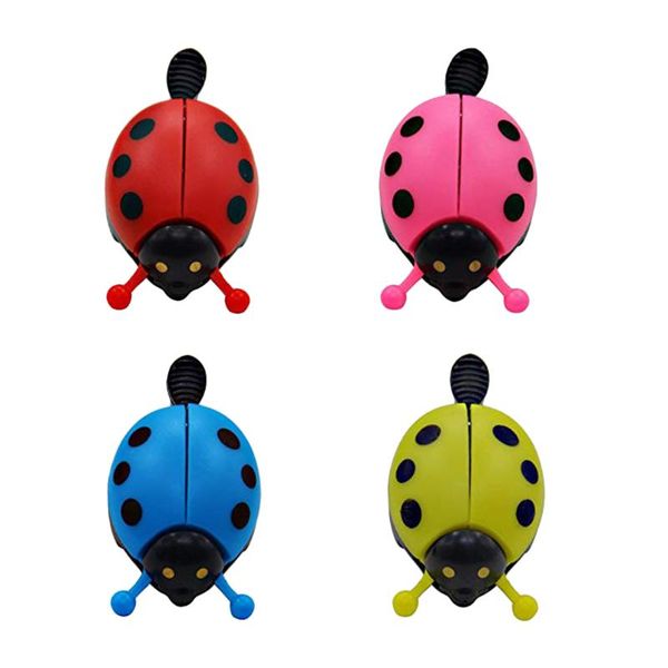 

bike horns 4pcs ladybird lady bug bells kids bell ring ringer accessories (red, yellow, pink, blue)