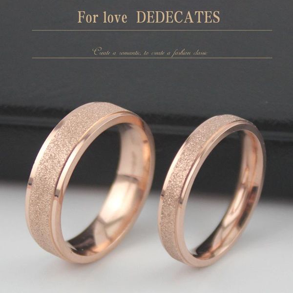 

wedding rings rose gold couple for womens stainless steel matte ring accessories scrub gypsophila gifts men wholesale, Slivery;golden