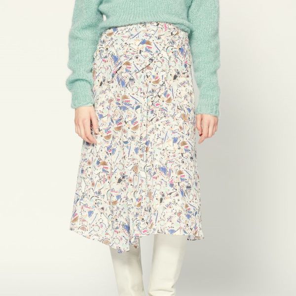 

skirts women's bohemian printed skirt french pleated asymmetric fashion midi skirts, Black