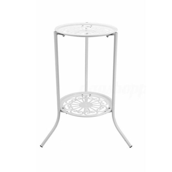 

planters & pots 2-tiered tall plant stand metal shelf supports rack for indoor outdoor home decoration hr