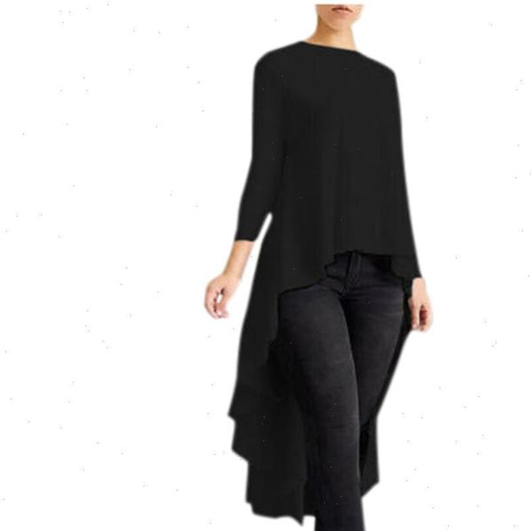 

women blouses long sleeve asymmetrical shirt high low plus blouse and skew collar solid office casual, White