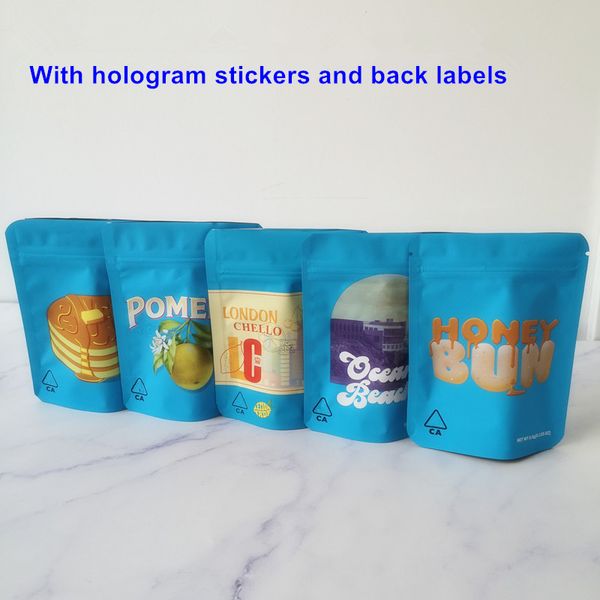 

New 3.5g 1/8 Cookies California SF PAN CAKE Mylar Bags Pomelo London Chello Packaging Bags 420 Dry Herb Flowers