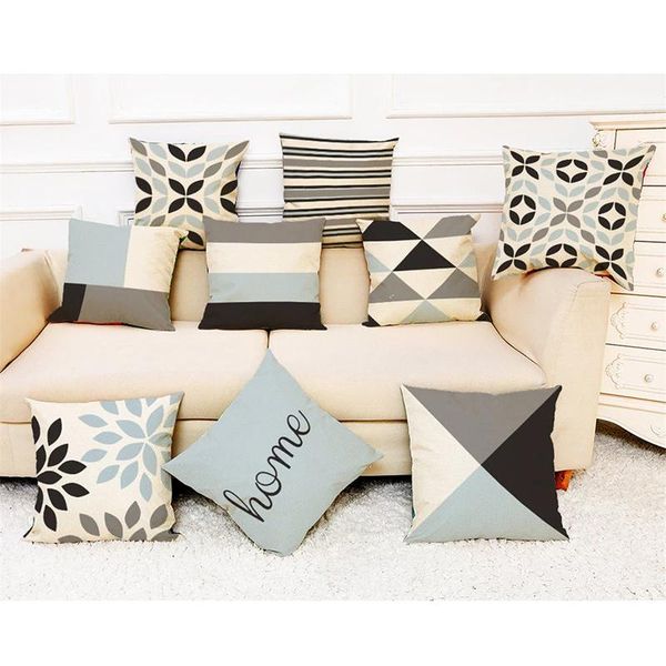 

cushion/decorative pillow geometric pattern printed throw modern brief soft linen blend cushion living office coffee home decorative pillows