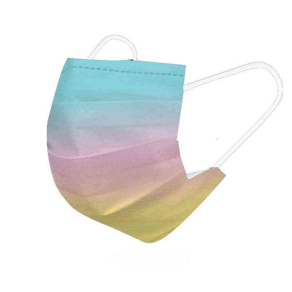 

gradient starry sky color disposable printing mask three-layer melt blown protective masks