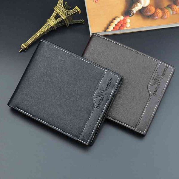 

mens bifold pu leather wallets credit id card holder wallet masculina billetera hombre men short purse male money portafoglio, Red;black