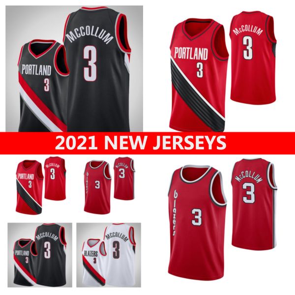 

2021 basketball jerseys 3 cj mccollum, Black;red