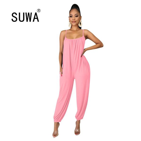 

women's jumpsuits & rompers spaghetti strap womens jumpsuit strapless sleeveless loose beach holiday playsuit casual balck red one piec, Black;white