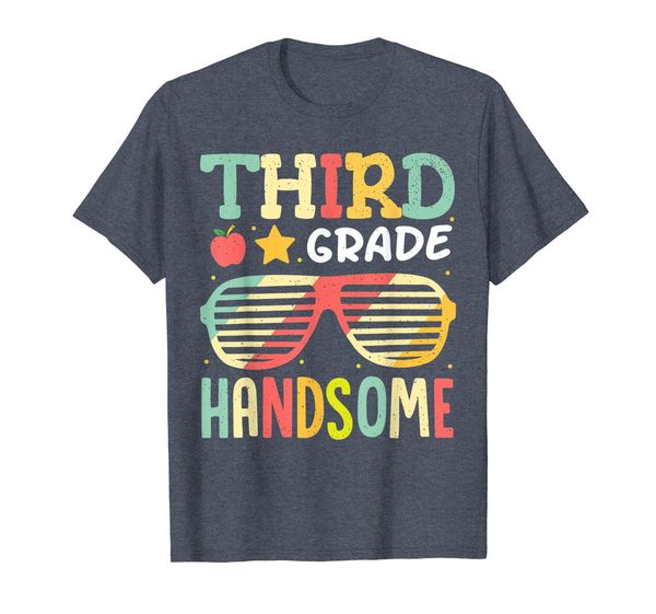 

3rd grade back to school shirt first day handsome boys 1st, White;black