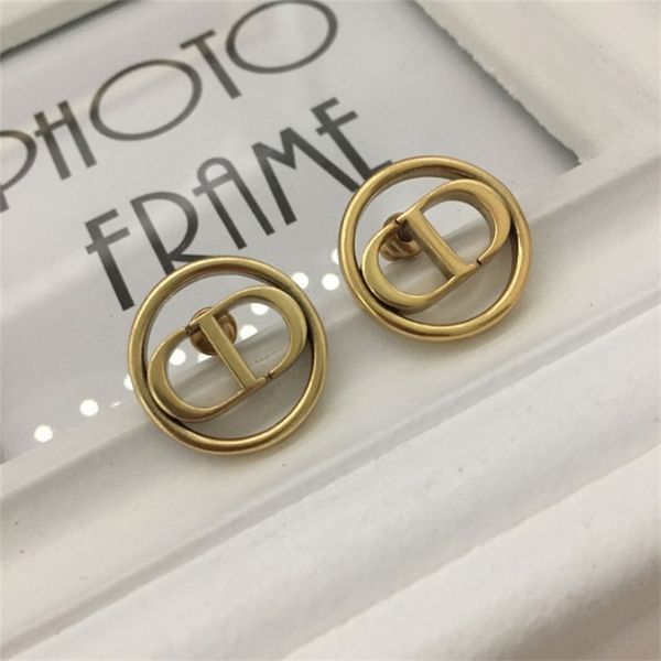 

70% off outlet online family old letter earrings fashion earrings, Golden
