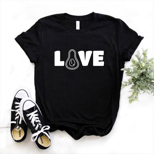 

love avocado print cotton casual women t shirt funny yong girl tee 6 color a 1095, White