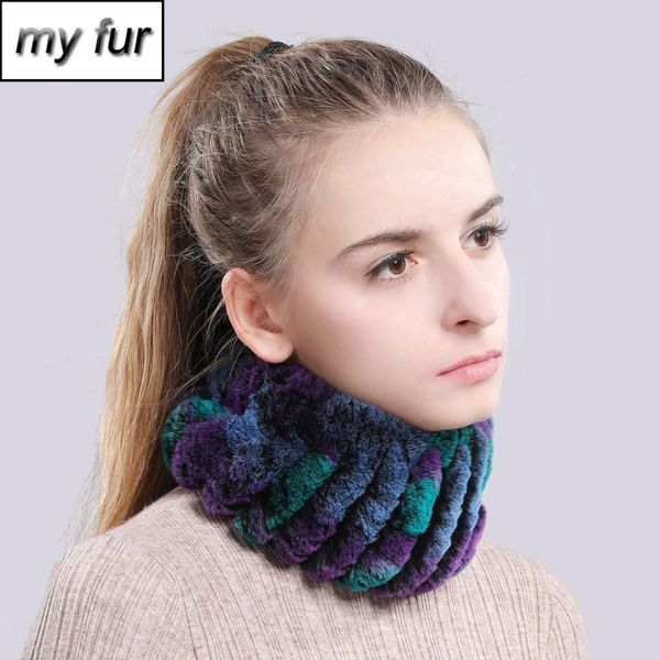 

scarves women real fur ring scarf knit good stretch genuine rex headbands elastic warm soft natural, Blue;gray