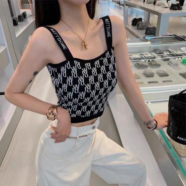 

women's tanks & camis knitted camisole inner design 2021 summer versatile sleeveless bottoming shirt blouse cropped, White