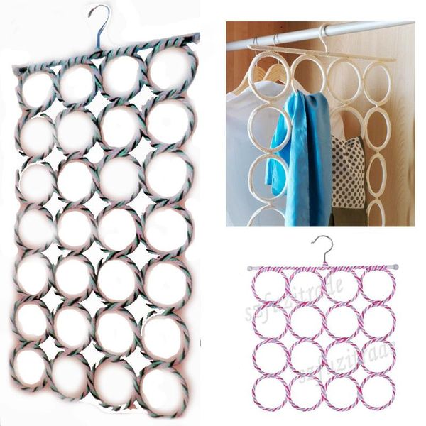 

storage boxes & bins 9/12/16/28 ring hole scarf shawl scarves holder foldable tie belt hook organizer clothing hanging display rack