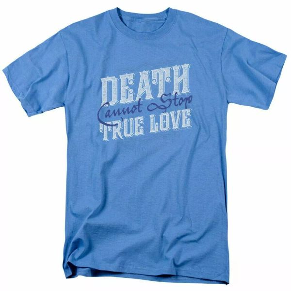 

the princess bride love over death t shirt mens licensed 80s movie carolina blue, White;black