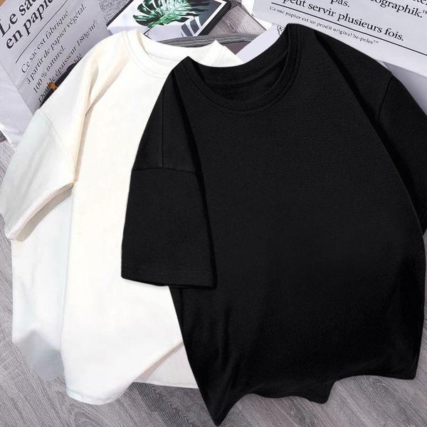 

women's t-shirt cotton short sleeve summer loose white plus size
