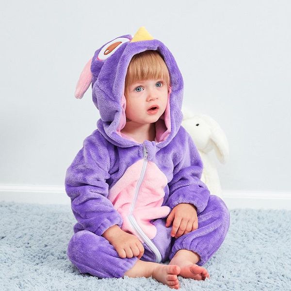 

jumpsuits baby rompers cute animal style purple toddler jumpsuit girls boys infant flannel clothes creeping suit, Blue