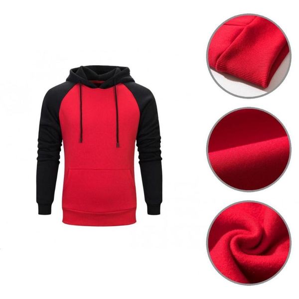 

men's sweaters two-tone stylish pocket flannel men sweatshirt skin-friendly for school, White;black