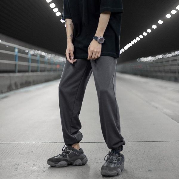 

men's pants gray/black sweatpants fashion pocket zipper casual men streetwear loose straight mens joggers track