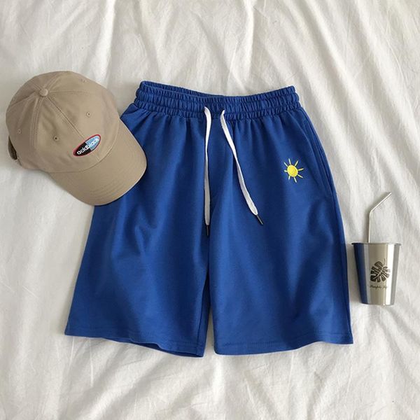 

men's shorts qsuper summer solid lovely print casual half leg beach short pants drawstring men clothing straight, White;black