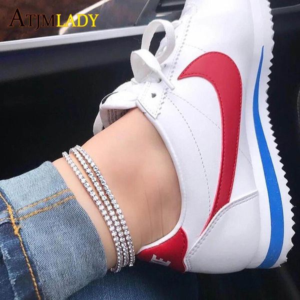 

anklets 21+5cm iced out bling white pink cz tennis chain anklet for women hip hop 3mm cubic zirconia leg foot jewelry, Red;blue