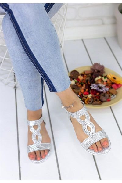 

sandals silver skin, Black
