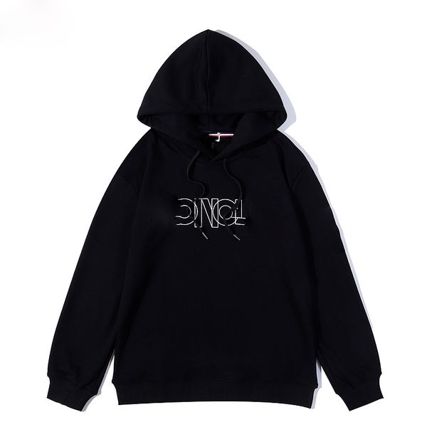 

designer monclair mens hoodies french fashion brand women luxury embroidered letter hooded sweater 001, Black