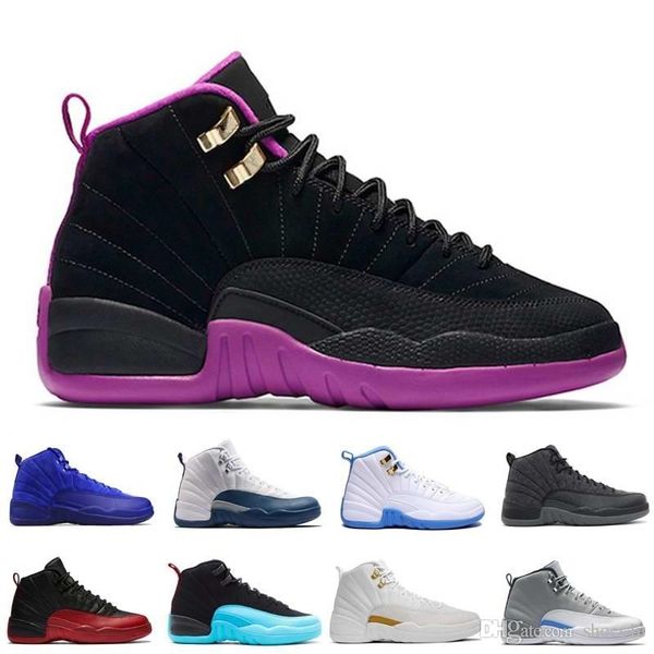 

[with box]mens basketball shoes xii 12 men women 12s flu game french blue the master gym red taxi playoffs sport shoe 5.5-13