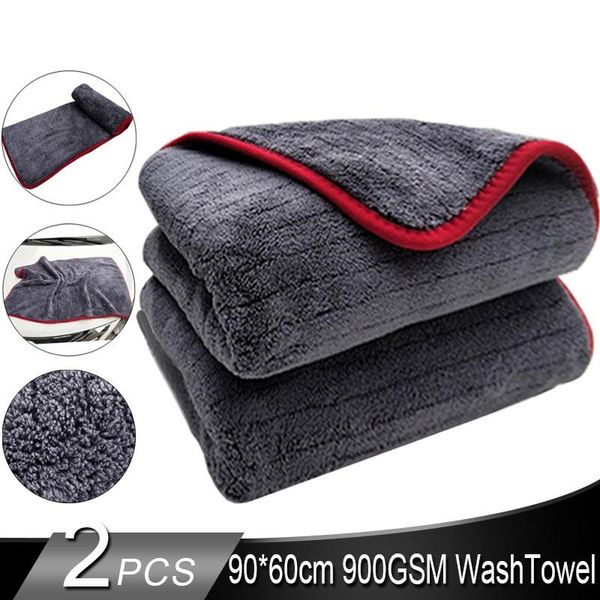 

premium microfiber 900gsm car detailing super absorbenttowel ultra soft edgeless washing drying towel 60*90cm sponge