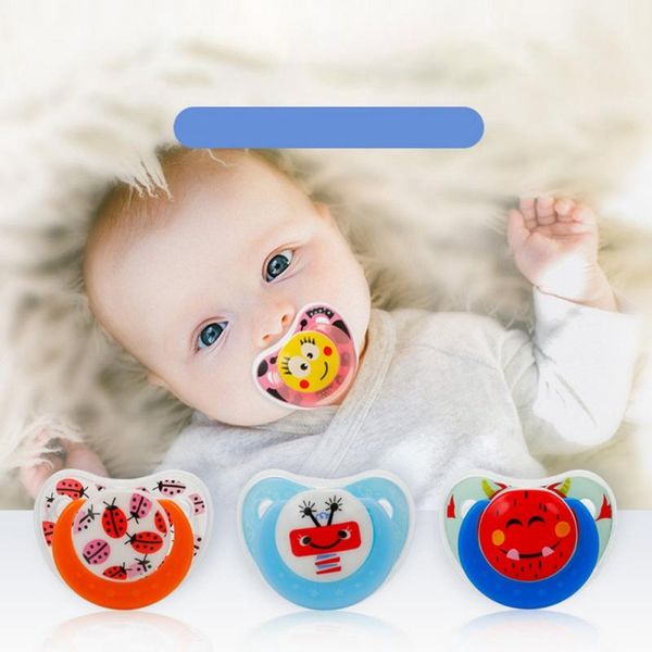 

baby silicone pacifier cartoon pattern grade nipple pacifiers soothie clip feeding orthodontic dummy soother 3-12 pacifiers#