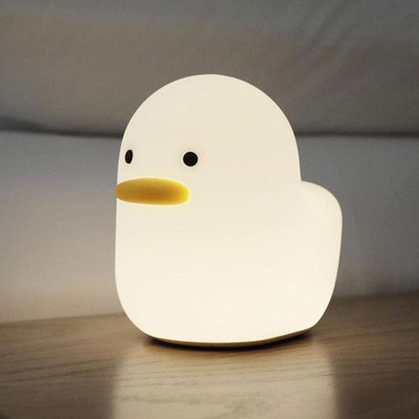 

night lights cute duck light soft silicone led usb rechargeable touch sensor bedroom deskdecorative lamp kid baby gifts